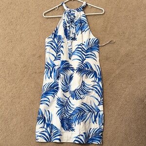 Tommy Bahama Blue and White Backless Dress